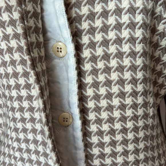 Vintage Prophecy cream taupe houndstooth long sleeve blazer jacket - Picture 4 of 14